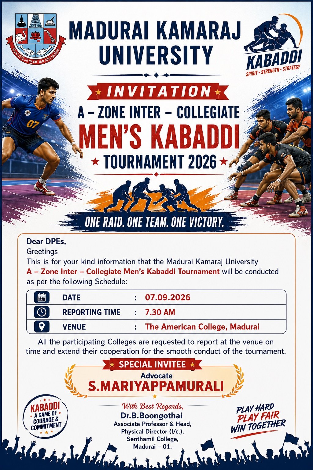A Zone - Inter Collegiate Men's KABADDI